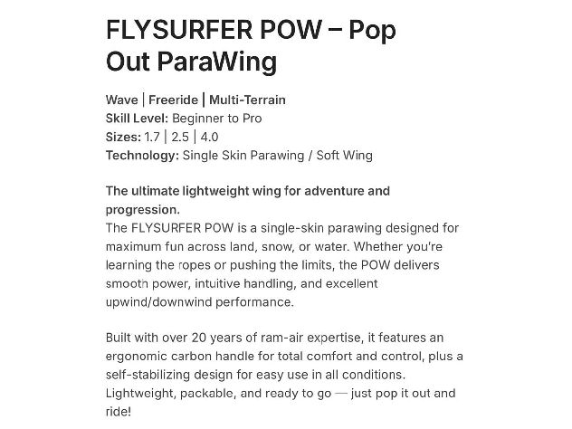 2025 Flysurfer Pow - 2.5 metre