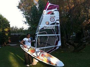 New Toys For Evi - Women's wave sailor Evi Tsape has landed herself with some ne - Windsurfing News